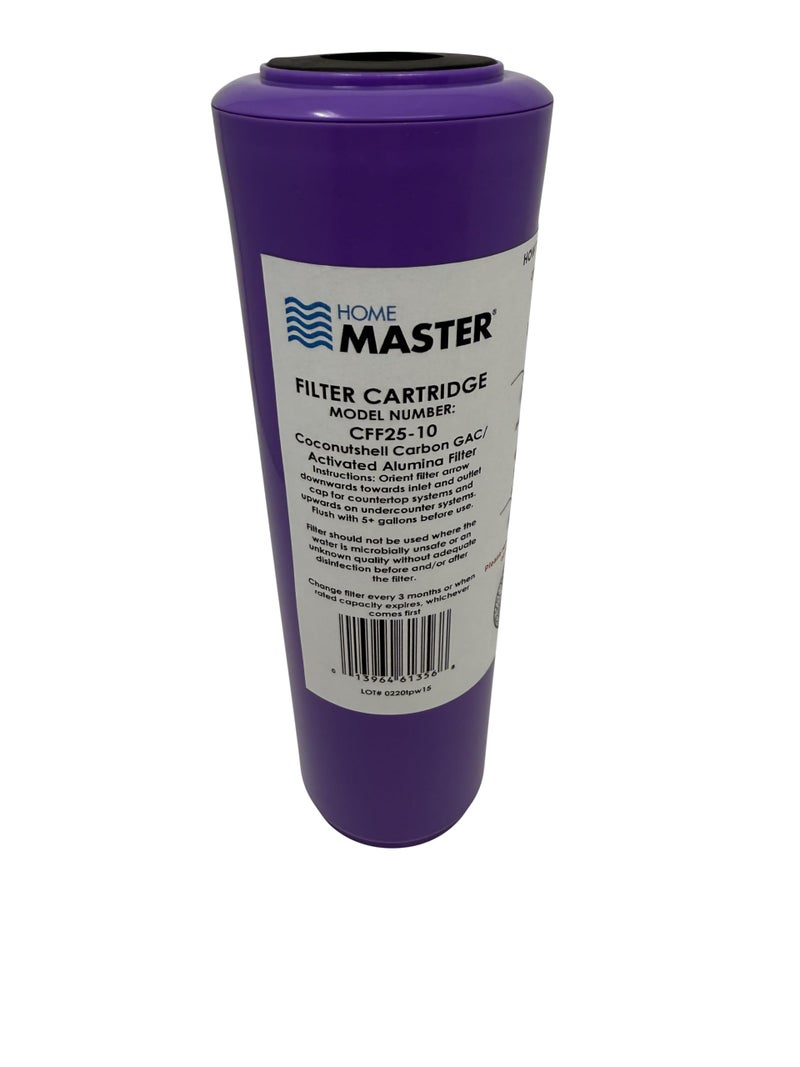 Home Master CFF25-10 Jr F2 Replacement Fluoride Filter, Fits Standard 10â€ Housings, Multi-Stage, Sediment, Activated Alumina, GAC Activated Coconut Shell Carbon Medias, Compression Disks,1 Count - Image 1